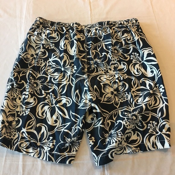 Gap Mens Large Navy Blue White Basic Swimming Shorts Trunks W Mesh Liner - Picture 9 of 12